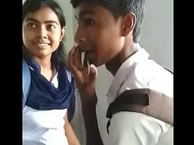 Desi college girl indulges in passionate kissing with her lover