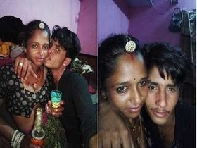 Desi housewife enjoys sex with her lover in front of her husband