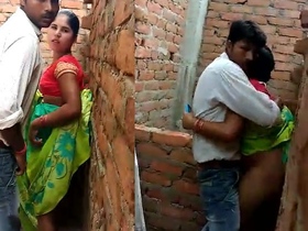 Indian wife discovered engaging in outdoor sex