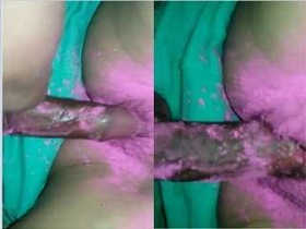 A couple from India indulges in Holi sex while watching men