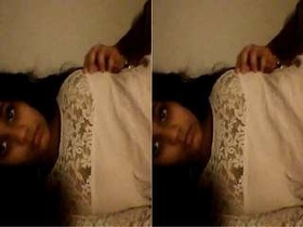 A stunning woman flaunts her ample bosom