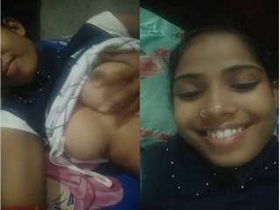 Beautiful Indian woman gives a blowjob and reveals her breasts