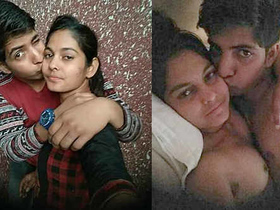 Indian couple shares a passionate kiss in bed