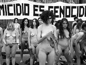 Naked protestors in Argentina make a statement
