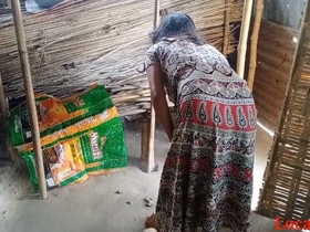 Mature woman's steamy encounter with her own hushband in village