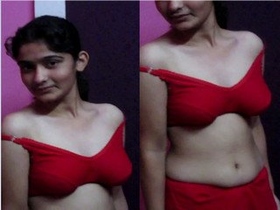 Exclusive photo shoot of a Bangla girl in a red bra