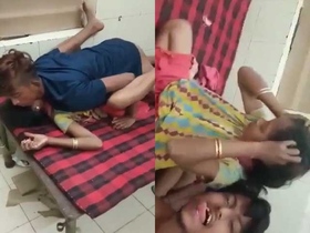 An Assamese woman engages in a heated threesome with three men