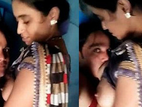 Indian desi teen starts by kissing his XXX tits in a homemade video
