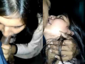 Desi couple enjoys nighttime sex outdoors
