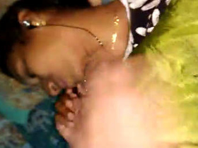 Bhabhi's husband plays with her pussy while she talks on the phone