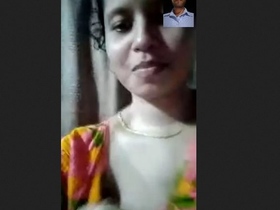 Indian girl flaunts her breasts on video call