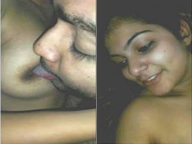 Desi GF's big boobs get sucked by her lover