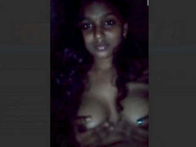 Adorable Bengali beauty fondles her own breasts
