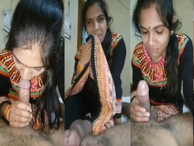 Indian wife gives a blowjob to her husband on camera