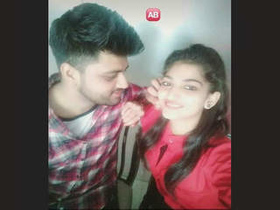 Desi couple enjoys passionate sex outside home