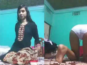 A Bengali woman uses her fingers to pleasure herself and consume her own semen