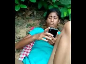 Local Indian girl gets down and dirty outdoors