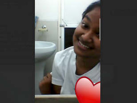 Charming Sri Lankan beauty performs on video chat
