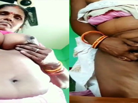 Indian bhabhi flaunts her big boobs and cunt in VC