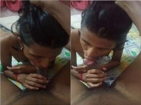 Tamil wife gives a blowjob to her husband