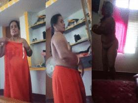 Elderly woman gets naked on camera