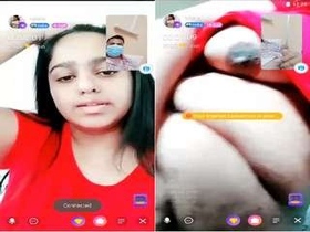 Busty Indian girl shows off her pussy on video call