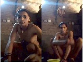 Desi Bhabhi's private bathing session for her lover