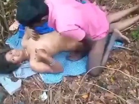 Village romp with lustful in the open air