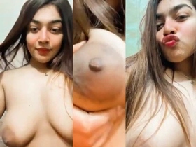 Bangladeshi babe flaunts her huge breasts in a steamy video