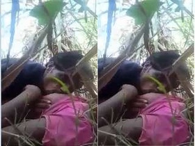 Hot Desi babe gets outdoor sex and sucks breasts