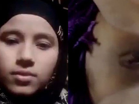 Muslim wife from a village flaunts her adorable vagina on camera