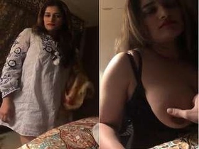 Hot wife from Pakistan teases her husband with her breasts