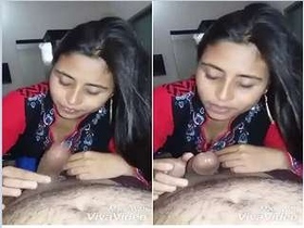 Hot Indian babe gives a sensual blowjob to her partner