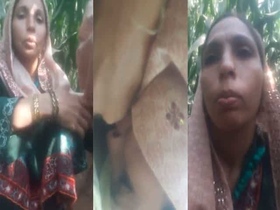 Pakistani aunty and neighbor enjoy outdoor sex on a mattress