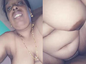 Malla's auntie gives a hot blowjob and rides on top in this video