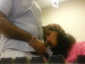 Young Indian woman performs oral sex and engages in intercourse in office setting