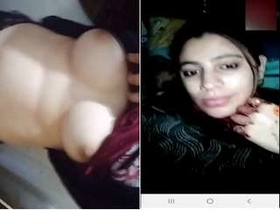 Exclusive video of a Pakistani wife flaunting her big tits
