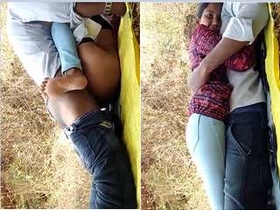 Amateur Desi couple's passionate outdoor fucking in part 1