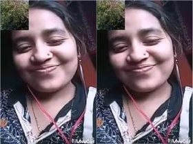 Indian woman teases her partner with her naked breasts and pussy in part 2 of video call