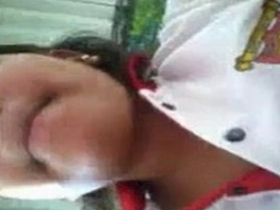 Desi college girl reveals her breasts and gives oral pleasure to her boyfriend