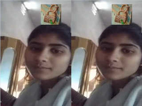 Cute rural girl flaunts her breasts on video call