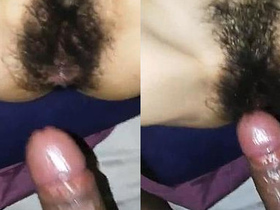 Hairy babe gets pounded hard