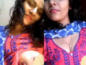 Stunning bhabhi flaunts her huge breasts in seductive manner