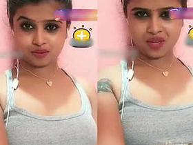Adorable girl's video call recorded with bong