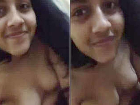 British beauty Sayeeda Shah flaunts her firm breasts in a self-shot video
