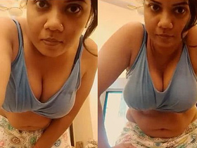Indian babe with big breasts and curvy figure in action