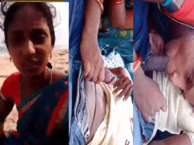 Desi wife gives a public blowjob to her boyfriend's big dick