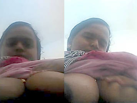 Aunty's funny antics and sexy boob show in mallu video