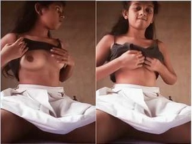 Exclusive cute girl from Assam teases with her boobs and masturbates