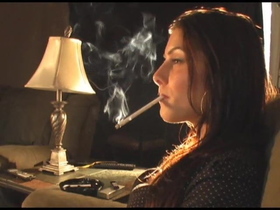 American Lisa enjoys a cigarette